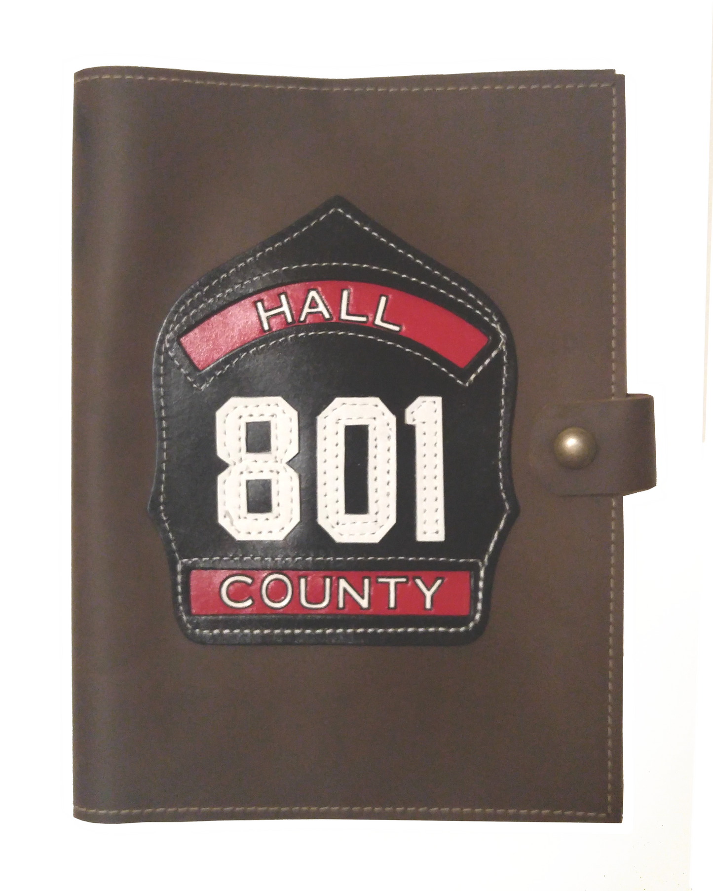 Leather Notebook Cover with Helmet Front