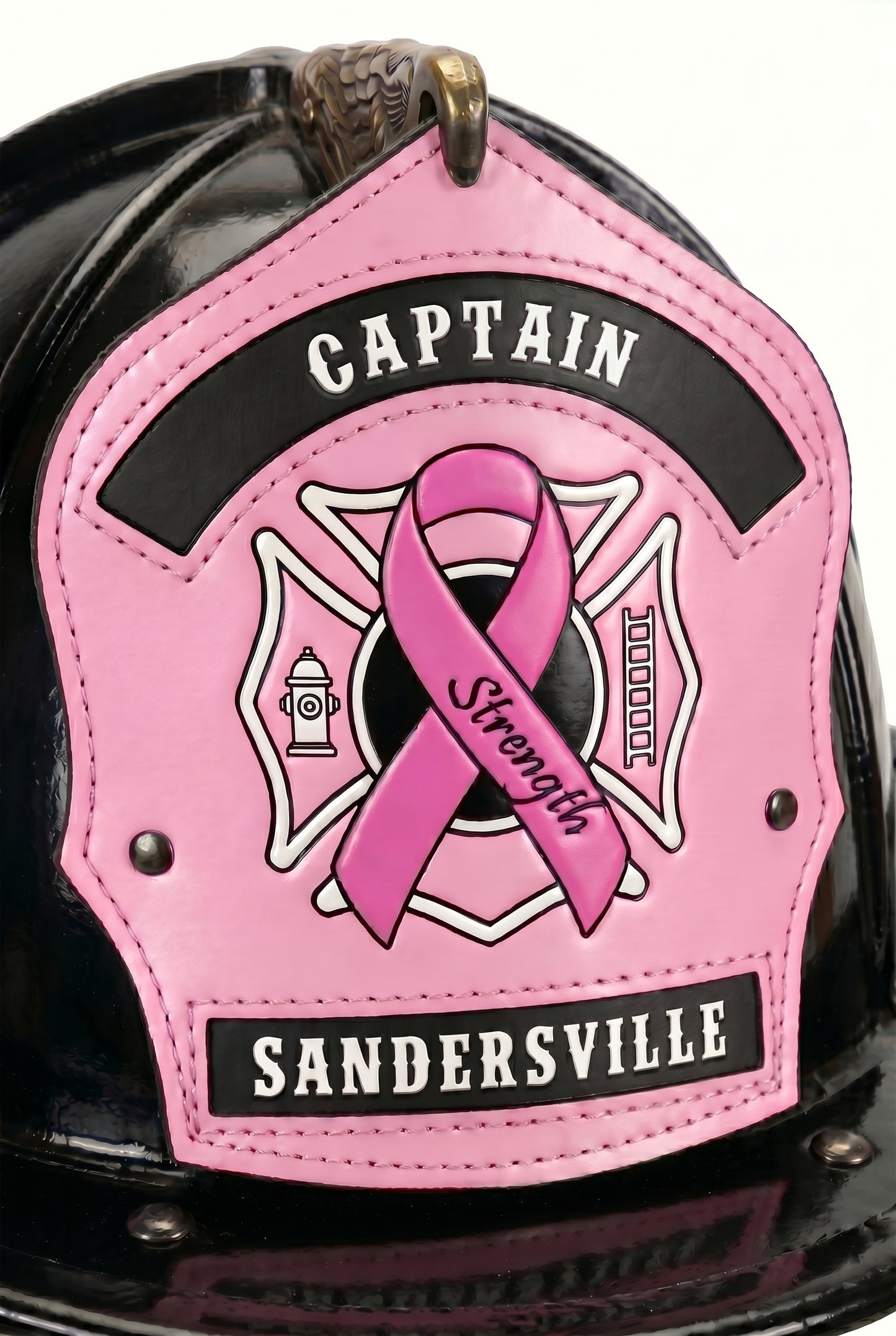Breast Cancer Awareness Leather Helmet Front