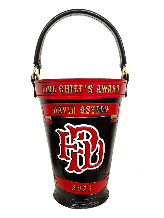 Heirloom fire bucket with ribbon banners