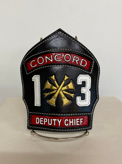 Fire Dept. Leather Helmet Front