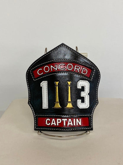 Fire Dept. Leather Helmet Front