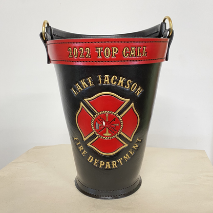 Heirloom fire bucket in black with Maltese Cross