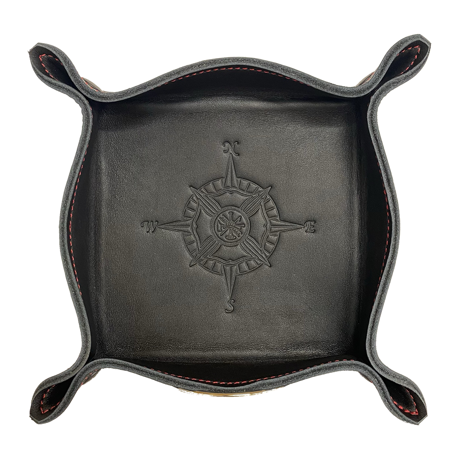 Black Dresser Tray with Compass Maltese Cross
