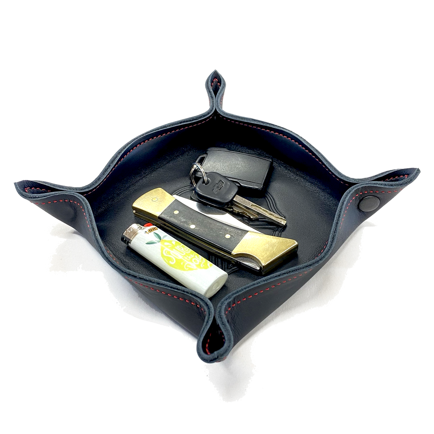 Black Dresser Tray with pocket items