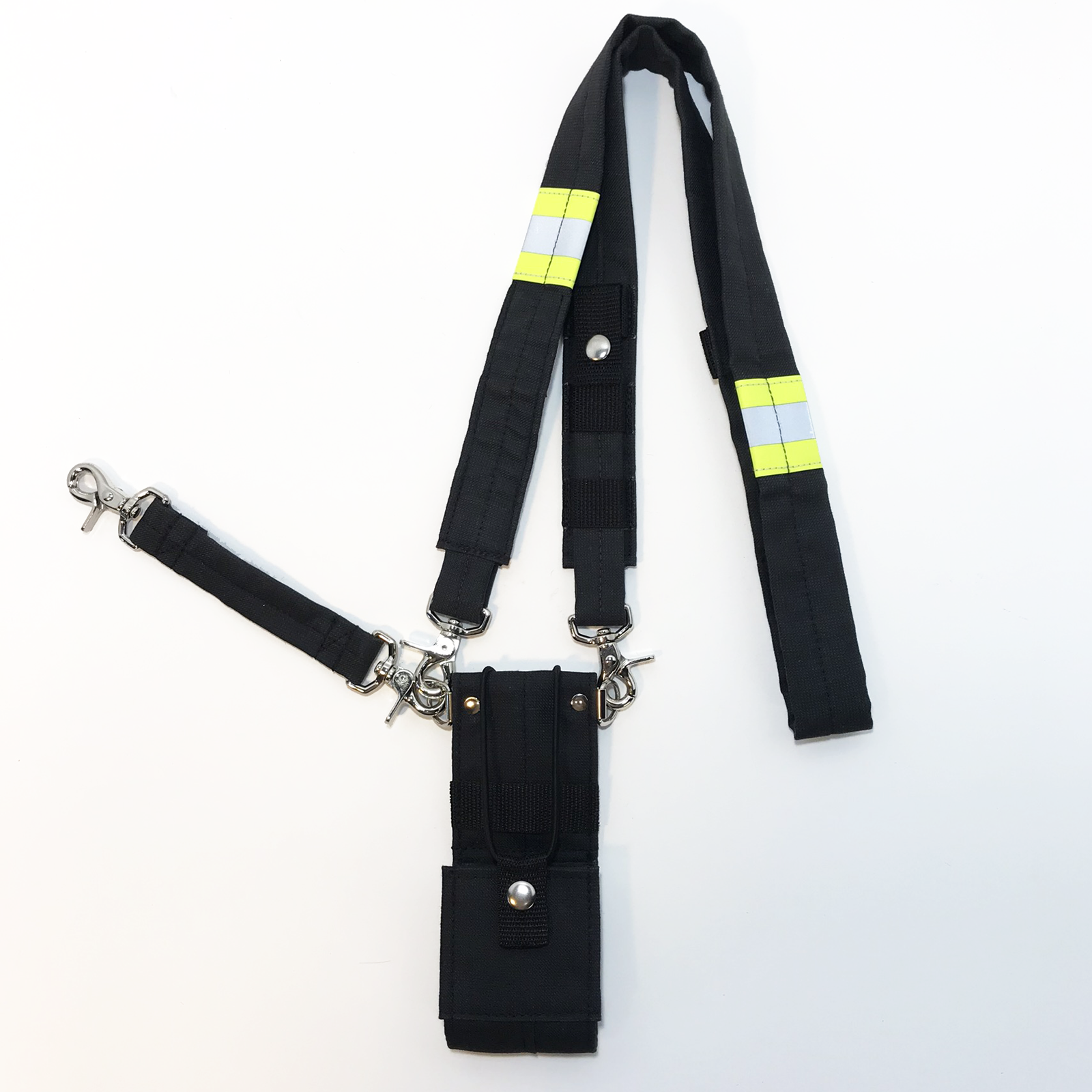Bunker Gear Radio Strap System in Black with Yellow Trim