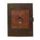 Brown Leather Notebook with Firefighter Scramble and Name