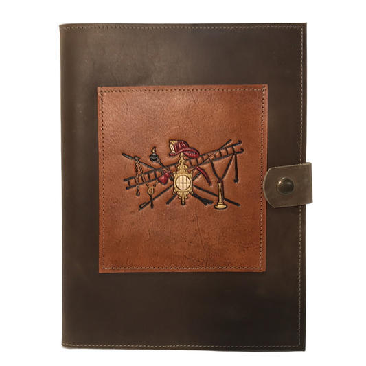 Brown Leather Notebook with Vintage Tools